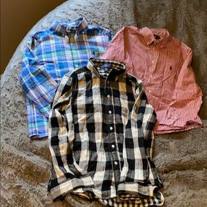 Lot (3) Ralph Lauren boy’s button-down shirts - L!